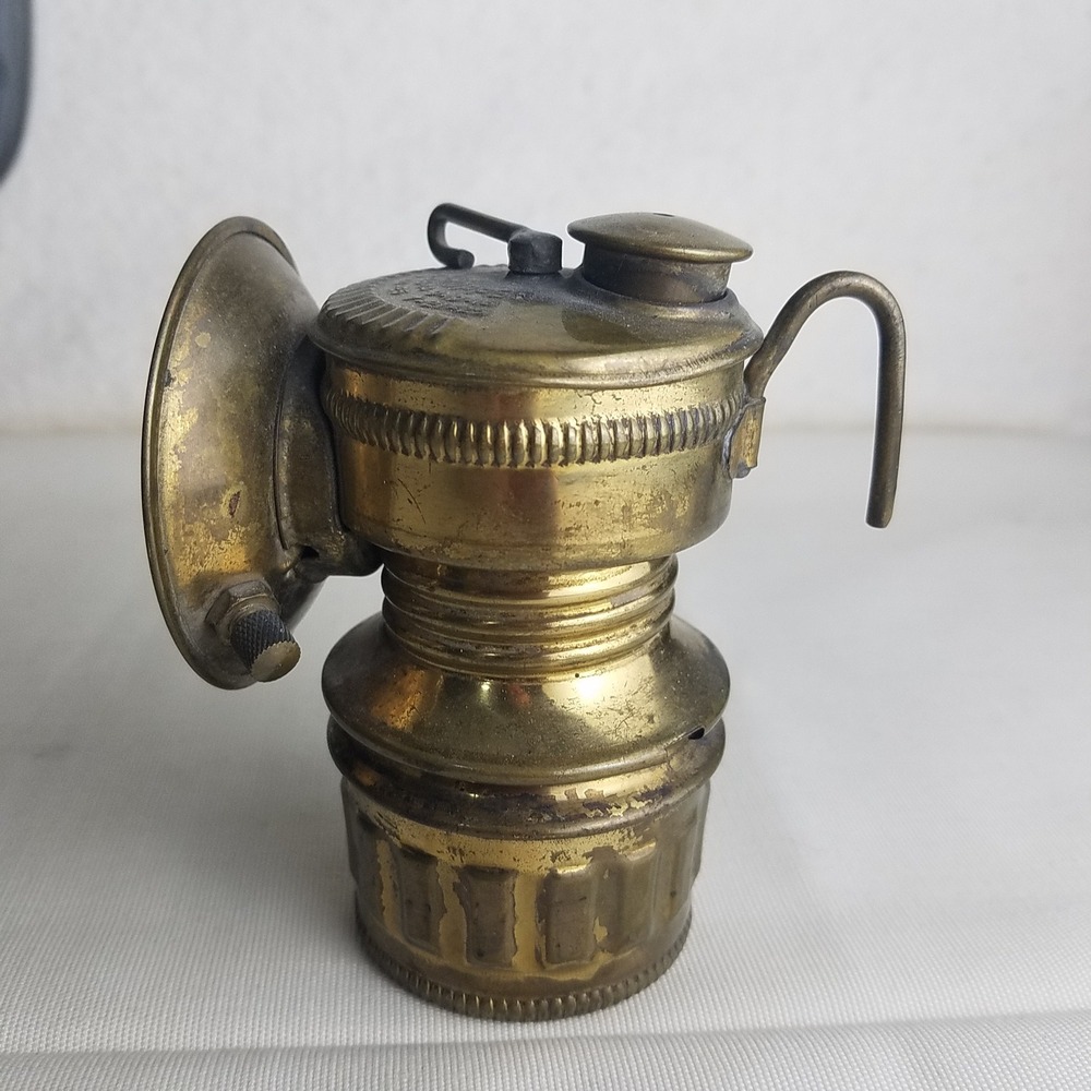 Antique Brass Miner s Lamp Oil Lantern‎ Vintage Industrial Shanklin mfg